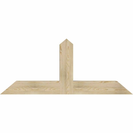 Ekena Millwork Portland Rough Sawn Timber Gable Bracket, Douglas Fir, 60"W x 25"H x 6"D x 6"F, 10/12 Pitch GBW060X25X0606POR00RDF
